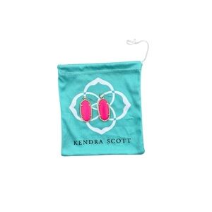 Kendra Scott Elle Neon Pink and Gold Drop Earrings